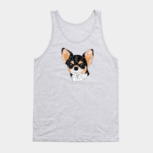 Chihuahua Black Stained Glass Tank Top